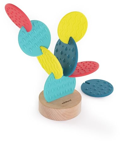 Miniland Cactus sensoriale nidificabile. Per bambini a partire da 12 mesi, realizzato con materiali sicuri. Collezione Feel to Learn