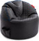 Gamewarez Sitzsack mit 2 in 1 Funktion, Gaming Sitzsack/Sessel mit Rückenlehne und Lifystyle Hocker für Erwachsene & Teenager, inkl. Seitentasche, 85x42 cm, Kunstleder, Made in Germany, schwarz-blau