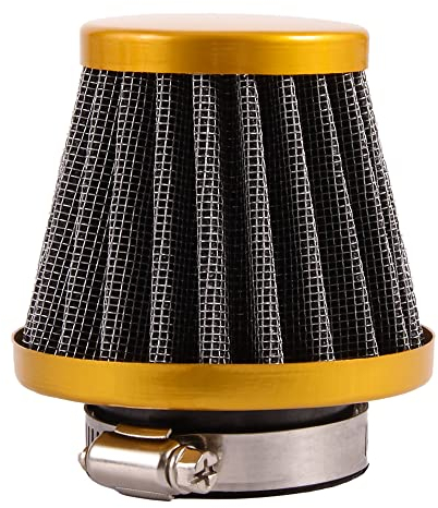 GOOFIT Filtre à Air 35mm Gloden en MéTal pour Moto 50cc 70cc 90cc 110cc PZ16 PZ19 PZ22 Carburateur Scooter Dirtbike ATV