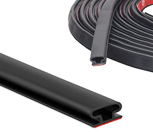 6M D-Shape Rubber Weather Stripping Door Seal Strip,Self-Adhesive Waterproof Window Sealing Strip,Draught Excluder for Door Frame Insulation Soundproof,Suit for 3 to 5.5mm Gap,Black