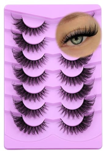 ALICE Eyelashes Fox Eye Lashes Mink Faux Fluffy Natural False Wispy Cat Pack Fake 7 Pairs