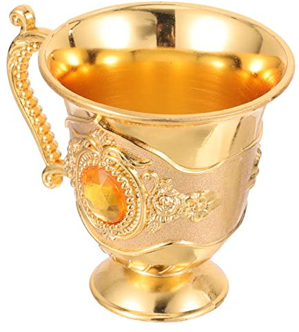 Kichvoe Copa De Vino Pequeña De Metal Estilo Europeo Elegante Hogar Taza Decorativa Taza De Metal Cáliz