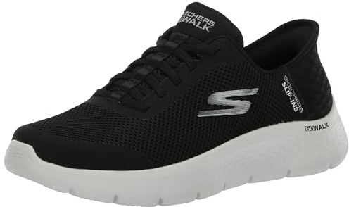 Skechers Go Walk Flex Grand Entry, Scarpe Sportive da Donna Senza Lacci, Nero/Bianco, 41 EU