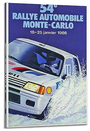 JONZA Poster Rallye Racing WRC pour Peugeot 205 Voiture de Sport Décorative Peinture sur Toile Mur et Art Photo Familiale Chambre 20 x 30 cm