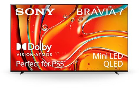 Sony 75 Inch Mini LED QLED 4K Ultra HD TV BRAVIA 7 Smart Google TV with Dolby Vision HDR and Exclusive Features for PlayStation®5 (K-75XR70)