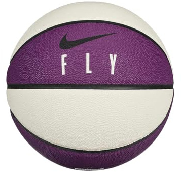 Nike Everyday All Court 8P N.100.4369.517.07 Ballon de basket dégonflé en caoutchouc et cuir synthétique dans la couleur violet/gris clair/noir/violet Taille 7