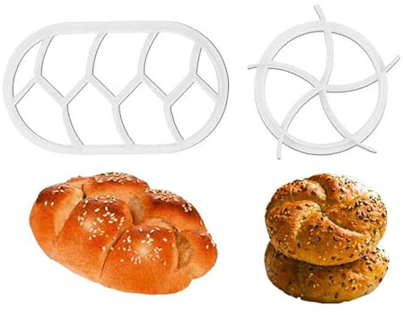 Bread Dough Press Mold Set,2 PCS Round Oval Bread Mould Baking Bread Rolls Mold Plastic Pastry Cutters Dough Biscuit Press Rolls Baking Mould for Baking Supplies