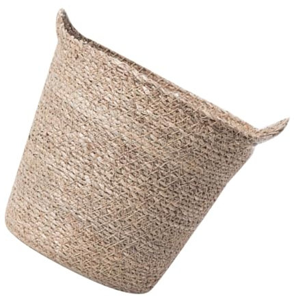 TOYANDONA Pot de Fleurs tressé Pot en Paille tressée Panier de jardinière en Osier Panier à Plantes en rotin Corbeille Couvert jardinière de Fleurs tissée Pots d'intérieur pour Plantes Beige
