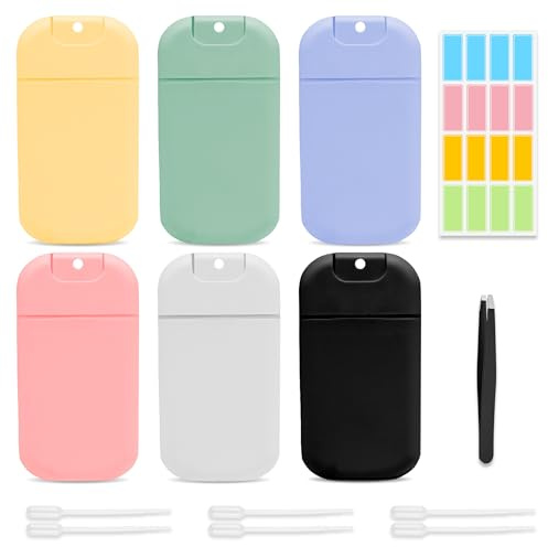 PYSEOSISE Atomizador Perfume Recargable, 6 Piezas Perfumador Dispensador, 30ml Mini Botella Pulverizadora con Pinzas y Cuentagotas para Perfume Cuidado Personal Cosméticos