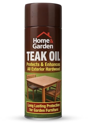 Teak Oil Spray 400ml – Long Lasting Protection for Wooden Garden Furniture, Indoor Outdoor Decking, Hardwood & Softwood Care & Maintenance – Wood Protector 2614