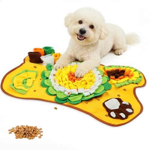 Alfombra Olfativa Perros Forma de Hueso, Manta Olfativa Perro de Forro Polar, Juguetes Interactivos para Perros Lavable a Máquina,Alfombra Olfativa para Perros Pequeños Grandes Gatos(64*43cm,Naranja)