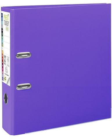 Exacompta 53357E 10er Pack Premium Kunststoff-Ordner Prem´Touch. 8 cm breit DIN A4 MAXI Ringordner Aktenordner Briefordner Büroordner Plastikordner Schlitzordner lila