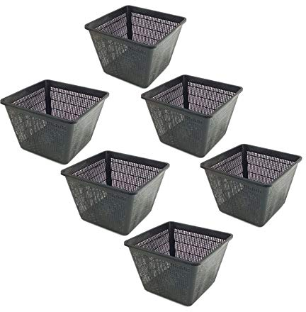 Pisces Pond Square Plant Basket 28 x 28 x 18cm - 6 Pack of Pond Planting Pot