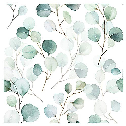 murando Papel Pintado autoadhesivo 10m Fotomurales Decoración de Pared Murales Pegatina decorativos adhesivos 3d panel moderna de Diseno Fotográfico Hojas Naturaleza Blanco Verde Ramas b-B-0568-j-a