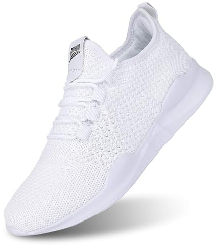 Trainers Men Gym Running Shoes Slip On Walking Work Sneakers White Size 11