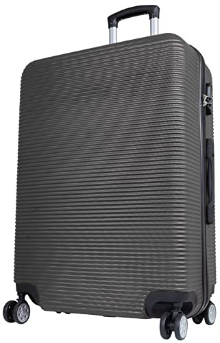 Monopol Trendyshop365 Reise-Koffer groß Hartschale Malaga 76 cm 99 Liter 4 Räder Zahlenschloss Anthrazit