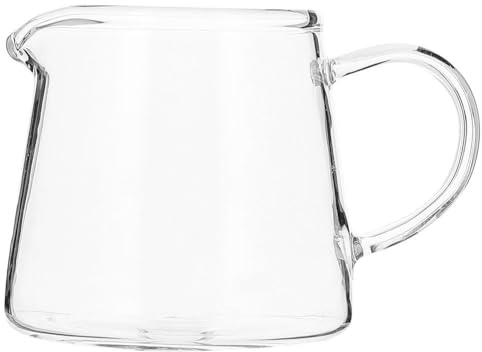 ABOOFAN Jarra De Leche De Vidrio Mini Para Espumar Leche Y Servir Café Vaso De Jarra Transparente Con Mango Ergonómico Y Boquilla Lisa 3.54X2.55X2.36In Para Hogar Restaurante Y Cafetería