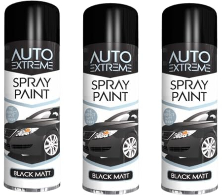 SDMAX All Purpose Black Matt Spray Paint, Matt Finish, Suitable for Wood, Metal, Plastic, and, Glass Surface, Easy and Quick Spraying, Interior and Exterior Usage, 250ML (3 Pcs)