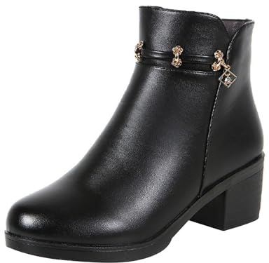 Generico Stivali Corti Donna Eleganti, Stivaletti Donna Autunno Casual Bassi, Scarponcino Morbidi Stivaletto Antivento Stivali Chelsea Donna Tacco Basso, Stivali Texani Donna