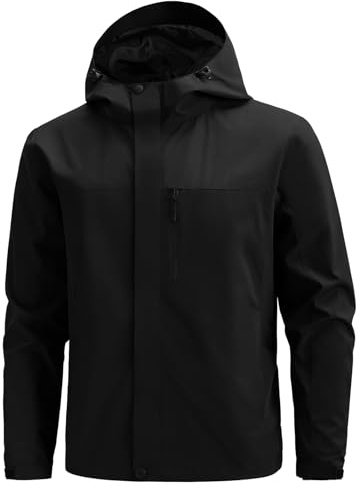 Voqeen Chaqueta Impermeable Hombres Softshell Impermeable Ligero Cazadora Transpirable Casual Cortavientos Con Capucha Para Correr Ciclismo Senderismo Escalada Deporte