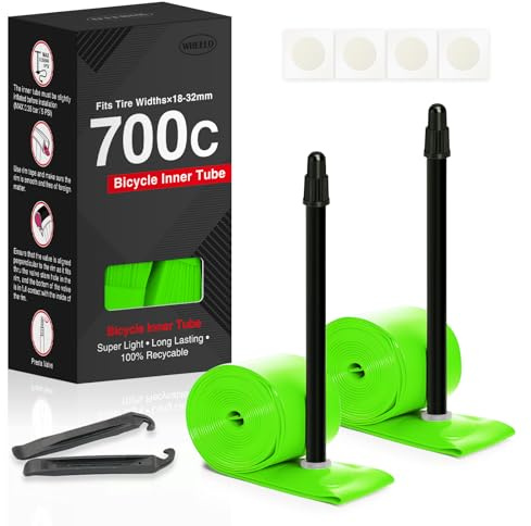 2-Pack TPU Inner Tube 700C - Ultralight 700x18-32C Presta Valve (Green)