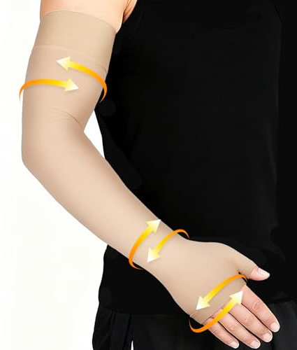 flintronic Tutore A Compressione Per Gomito, Fascia di Compressione per Protezione Braccio, Gomitiera per Epicondilite e Tendinite, Supporto Completo per Braccio, Per Fitness Tennis Golf Yoga (L)
