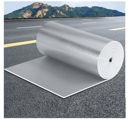 HUFIREHU Aluminisé A Bulles Double Face Isolant Thermique Double RéFléChissant Reflecteur De Chaleur Pour Radiateur Pour Isolation Du Toit, Sol, Plafond(600cm/236.2in,2.5cm/0.98in)