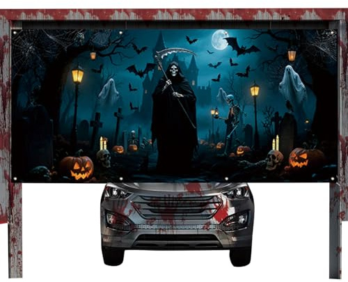 Tela decorativa da parete in legno di foňd – Tenda da parete vibrante – Copertura per porta del garage 400 x 185 Cm, Banner in poliestere riutilizzabile, display esterno impermeabile | Accessorio per