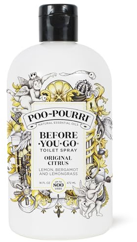 Poo-Pourri Before-You-Go Toilet Spray, Original Citrus, Refill Bottle 16 Fl Oz - Lemon, Bergamot and Lemongrass