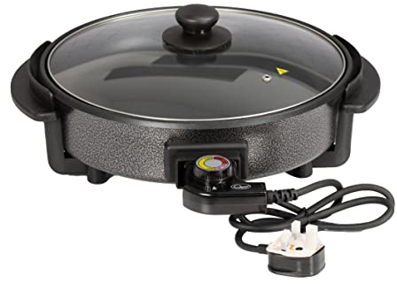 Quest 35410 30cm Multi-Function Electric Cooker Pan with Lid/Adjustable Thermostatic Control/Non-Stick Aluminium / 30 x 30cm Surface/Detachable Power Cable For Serving
