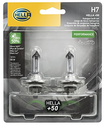 HELLA H7P50TB +50 Performance Bulb, 12V, 55W, 2 Pack