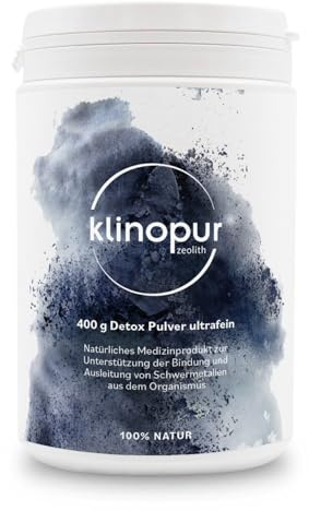KLINOPUR Zeolith 400g Premium Produkt, 100%, [4 µm ultrafein], Klinoptilolith, Zeolith Pulver