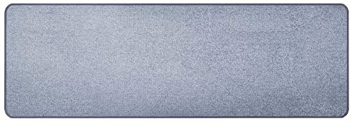 Primaflor Kurzflor Wohnzimmerteppich - Manila, HellBlau, 67x200 cm, Viele Größen und Farben, Moderner Teppich für Kinderzimmer, Arbeits- und Schlafzimmer, Fußbodenheizung geeigneter Teppichläufer