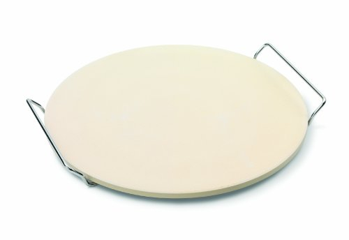 Zyliss E980218 Pizza Stone, 33cm, Ceramic, Baking Stone for Oven, Grill, BBQ/Even Heat Distribution, Includes Baking Stone and Rack