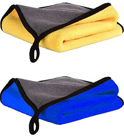ILLUVA Panno Asciugatura di Pulizia in Microfibra Superfine, Panni per Lucidatura ad Alto Grado di Assorbimento e Resistenza per Auto o la Casa, 40 x 60cm (2 Pezzi)