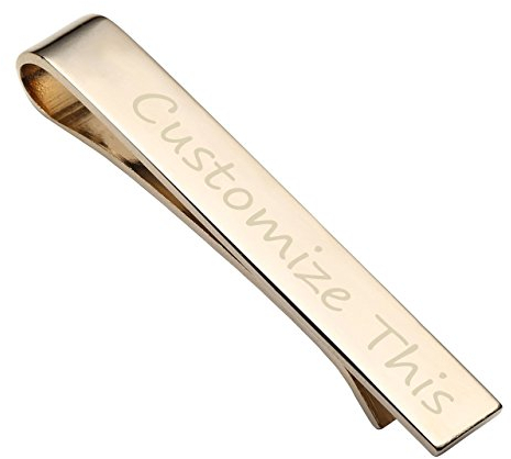 Zysta Personalisiert Krawattenklammer mit Gravur Edelstahl Krawattennadel Skinny Business Tie Clip für Männer Herren, Silber/Gold/Schwarz