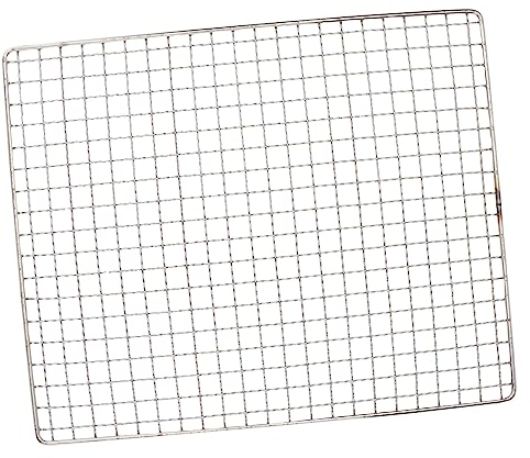Yardwe Outdoor-Grillnetz Fischgrillgestell Für Grill Konro-Grill Edelstahl-Grillgitter Grillrost Grillnetz Gitter Gitter Maschenblech Edelstahl Silberfarbener Außengrill