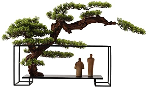 Simulation Topfpflanzen Bonsai Baum Künstlicher Bonsai Baum Bonsai Baum Dekorationen Metallrahmen Nadelbaum (A)