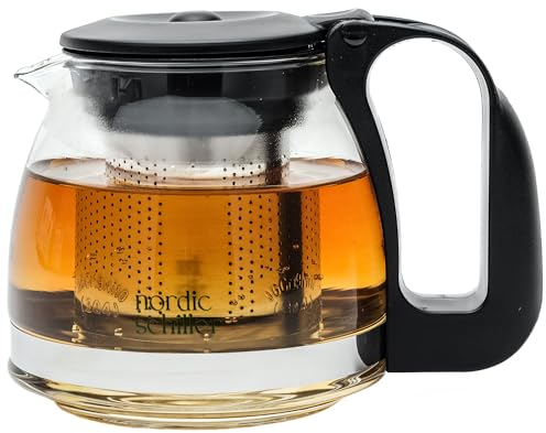 Théière en verre résistant à la chaleur avec couvercle - 700 ml - Théière avec infuseur en acier inoxydable - Théière avec passoire