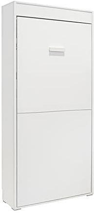 Vep Home -Cama Abatible Vertical 90x190 cm - Ideal para Dormitorios Pequeños - Somier Integrado y Sistema Antivuelco - Medidas 219x103x36 cm - Requiere Anclaje a Pared - Color Blanco