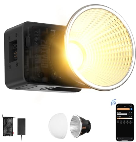 ZHIYUN MOLUS X60 [Official] 60W LED Video Light, Bi-Color 2700K-6500K, CRI≥95, TLCI≥97, Portable LED Camera Lighting Support APP Control with Diffuser Dome Reflector for Photography Live Streaming