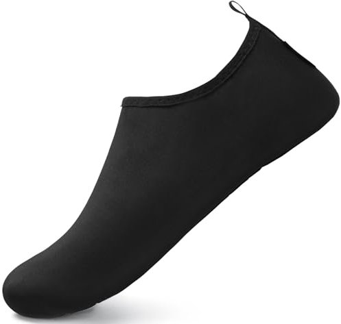 SAGUARO Unisex badskor, män, kvinnor, lätta, snabbtorkande vattenskor, storlek 36–47, Riklig svart, 42/43 EU