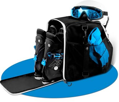Skischuhtasche Kinder Skischuhtasche mit Helmfach [40 L] - Tasche für Skischuhe für Kinder mit extra Stauraum für Helm und Skizubehör - Modell ISCHGL