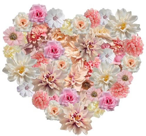 JOZMMZEOOA Fiori Finti per Decorazioni 40 Pezzi Vari Colori Fiori Artificiali Fiorellini Bomboniere Fiori Finti da Interno per Torte Decorativi,per Fiorellini Bomboniere (Colore Chiaro)