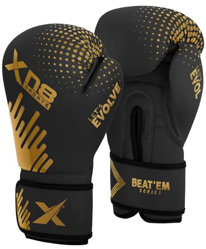 Xn8 Sports Boxing Gloves for Sparring Training MMA Fighting Punching Bag Muay Thai Gloves Lamina Hide Leather Kickboxing Gloves for Men Women Martial Arts Workout 10oz 12oz 14oz 16oz Boxercise