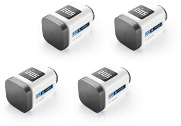 Bosch Smart Home Heizkörperthermostat II [+M], smartes Thermostat, Flexible Nutzung im Bosch Smart Home System oder in herstellerübergreifend in Matter, anthrazit Systemen (Packung mit 4)