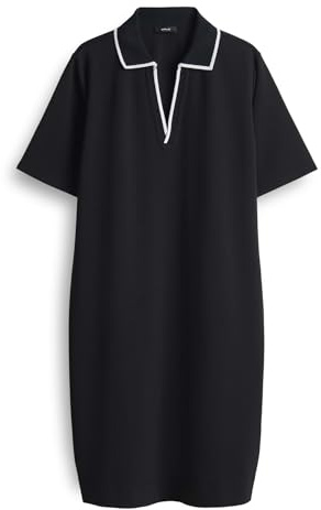 OPUS Damen Minikleid | WEMBLI Modernes Polokleid mit College Flair Black, 42