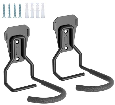 Euqvunn Appendi Bici da Muro – Supporto per Biciclette da Parete resistenti 35KG, Gancio Bici verticale salvaspazio per garage/interni, Compatibile con Bici da Corsa/Mountain (Nero, Set di 4)