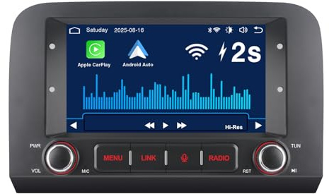 Autorradio RYUIXPUL con CarPlay inalámbrico y Android Auto para Fiat Croma (2005-2012) | Sistema Linux | Inicio rápido 3S | Calidad de Sonido OEM | Bluetooth, Ecualizador, USB, Radio FM/Am