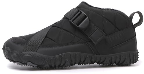 AONETIGER Scarpe Barefoot Invernali da Donna Uomo Stivali Invernali Impermeabili e Antiscivolo con Punta Rinforzata Stivali da Neve Caldi Foderati(2608,Nero,38)